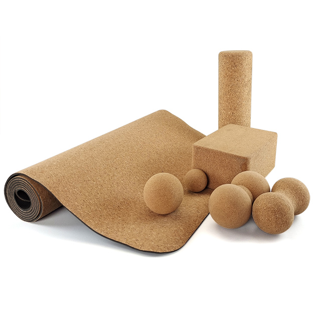 Estera de yoga de corcho FSC, madera de corcho, ecológica, antideslizante, TPE